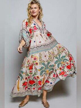 New ARRIVAL NWT POL Bohemian Floral Maxi Dress Size S/M or M/L